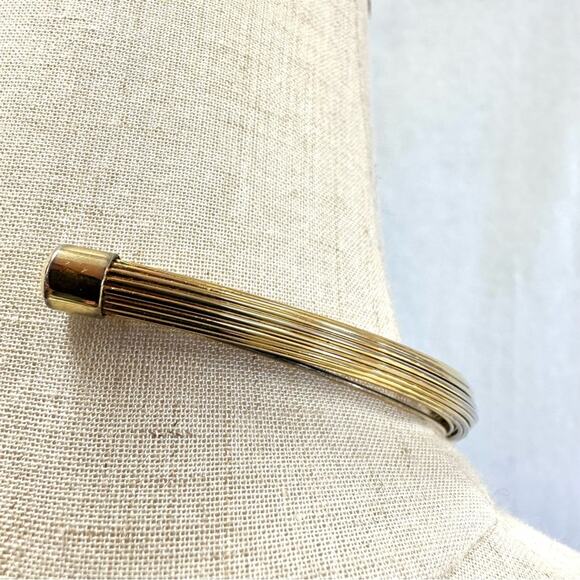 Vintage gold tone statement multi strand choker collar necklace - Picture 4 of 12